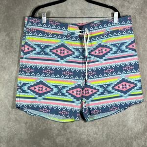 Chubbies Swim Shorts Men 38 Multicolor Southwestern Aztec Pockets‎ Trunks Preppy